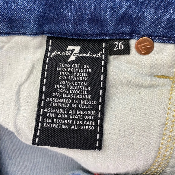 74AMK Blair The Ankle Skinny Blue Denim Jeans Frayed Hem Wms sz 26 - Picture 5 of 11